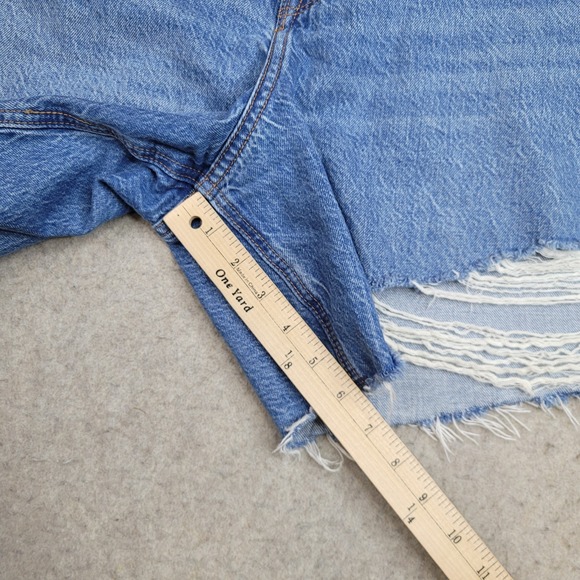 Abercrombie Fitch Denim Jean Shorts Womens 33/16 Loose High Rise Cut Off - Picture 7 of 8